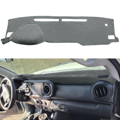 Dash Cover Mat Custom Fit for Toyota Tacoma 2016-2023, Dashboard Cover Pad Carpet Protector (Dark Gray) F94 - color: 16-22 DarkGray