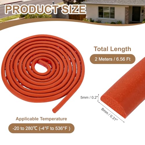 uxcell 6.56 ft Foam Backer Rod, 0.31" x 0.2" D-Shaped Solid Joint Filler, Foam Seal Strip for Caulk Saver, Rope Caulk Cement Crack Filler, Red - size: 6.56 ft x 0.31" x 0.2"