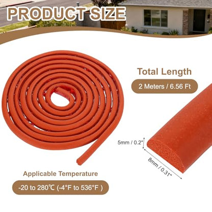 uxcell 6.56 ft Foam Backer Rod, 0.31" x 0.2" D-Shaped Solid Joint Filler, Foam Seal Strip for Caulk Saver, Rope Caulk Cement Crack Filler, Red - size: 6.56 ft x 0.31" x 0.2"