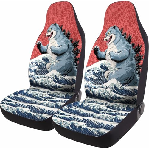 GENANY Cat 2 Front Car Seat Covers for Car, Truck, Sedan, SUV, Durable Automotive Seat Covers, Car Gifts, Breathable Bucket Seat Covers, Protective Interior Accessory - color: Cat