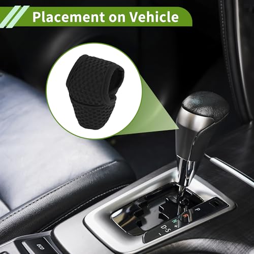 Universal Gear Shift Knob Cover Stick Shifting Handle Protector Automotive Manual Fabric 1 Pc Anti-Slip Black - color: Black