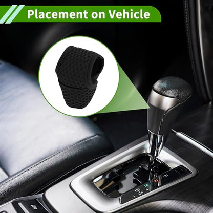 Universal Gear Shift Knob Cover Stick Shifting Handle Protector Automotive Manual Fabric 1 Pc Anti-Slip Black - color: Black