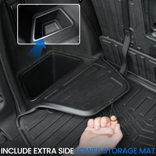 Floor Mats Set for 2016-2026 Dodge Durango (Only for 7 Seats with Bench Seats), All Weather TPE Backrest Mat Trunk Mat Cargo Liner Door Sill Guards Accessories (7 Seats Floor Mats Set)