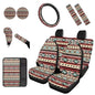 Dreaweet Aztec Ethnic Tribal Horse Car Seat Covers Full Set 12 Pcs Car Accessories,Steering Wheel Cover/Armrest Cover/Seatbelt Covers/Cup Coasters/Gear Shift Cover/Handbrake Cover,Universal Fit - color: Aztec Ethnic Tribal Horse