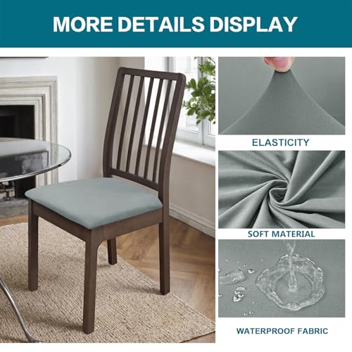 KRFOONN Waterproof Seat Covers for Dining Room Chairs Set of 4 with Bench Cover Washable Dining Chair Covers Removable Kitchen Chair Cushion Slipcovers Protector, A3 - color: Color A3