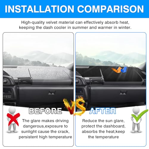 Autorder Dashboard Cover Mat for 1993 1994 1995 1996 Chevrolet Camaro Accessories Dash Cover Upgrade Velvet Dash Mat Sunshade Glare UV Rays Protector - size: 1993-1996 Camaro