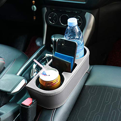 Car Seat Organizer Cup Drink Holders Multi Functional Gap Filler Storage Box Insert Organization Helps Reduce Distracted Driving&Holds Phone Mount Mug Bottle Cellphone (PUBD-Gray) - color: PUBD-Gray