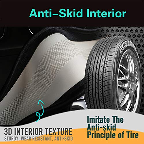 Steering Wheel Cover Great Grip with 3D Honeycomb Anti-Slip Design, Universal 14.5-15 Inch (Black/Red Stitch) - color: 2.Black (Red Trim), size: Medium(Standard) Size[14 1/2''-15'']