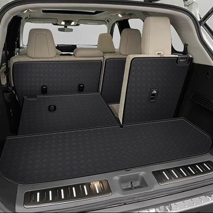 Heavy Duty Trunk Mat for 2022-2026 Infiniti QX60 (Bench Seat Only) - Includes 2nd & 3rd Row Backrest Cargo Liners - color: Infiniti QX60 Cargo Backrest Mat-E