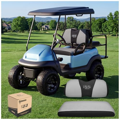 10L0L Golf Cart Seat Covers, Super Comfort Cooler Than Vinyl Seat Cover, Front and Rear Seat Cover for Yamaha EZGO Club Car, No Drilling Breathable Mesh Bench Seat Blanket, Machine Washable - color: Dark Gray + Black, style: Front Seat - For Yamaha & Club