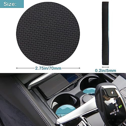 Car Cup Holder Coasters, 2 Pack – 2.75" Universal Auto Anti-Slip Insert Coaster, Rubber Car Coasters, Personalized Car Accessories for Women & Men (Adventure Awaits) - color: Adventure Awaits
