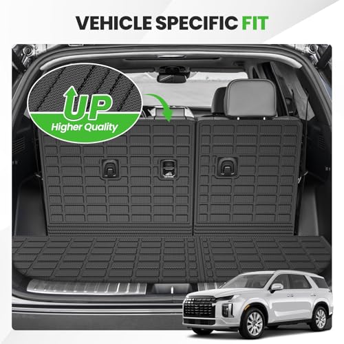 Cargo Mat for Hyundai Palisade 2020-2024 2025, All Weather Cargo Liner for Palisade Accessories Seat Back Cover Trunk Mat with Backrest Mat, Heavy Duty Car Mats, Car Accessories - size: 6)Hyundai Palisade 2020-2025