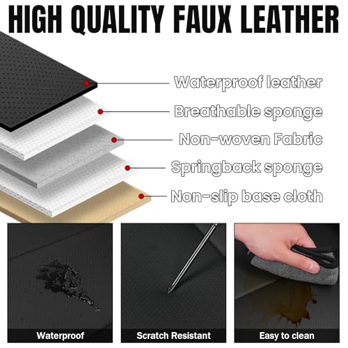 Front Seat Covers for Chevy Camaro 2010-2024, Leather Car Seat Protector, Bucket Seat Covers, Waterproof Car Seat Cushions, Stylish Full Coverage Car Seat Covers(Black/White,2 Seat)