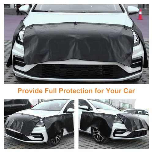 3Pcs Set Automotive Fender Covers Magnetic PU Leather Car Fender Cover Work Mat, Car Protector Mat Pad with Hooks Size M - size: M