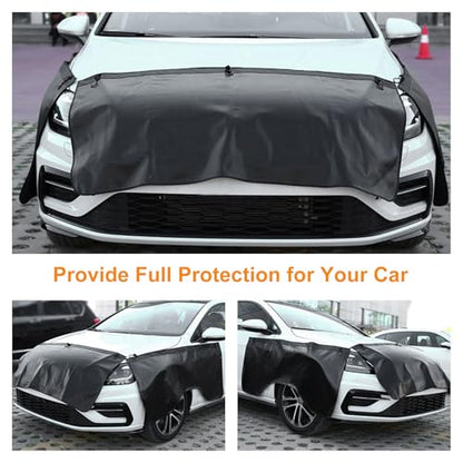 3Pcs Set Automotive Fender Covers Magnetic PU Leather Car Fender Cover Work Mat, Car Protector Mat Pad with Hooks Size M - size: M