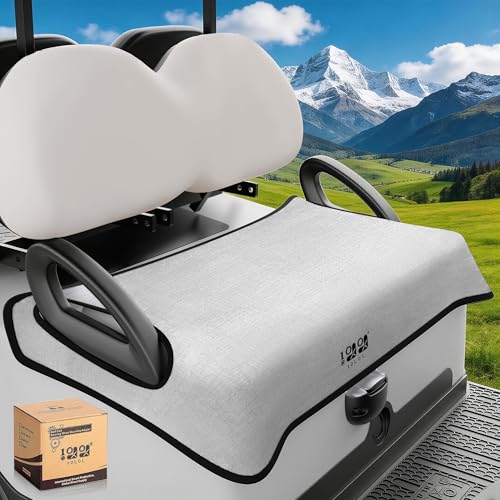 10L0L Universal Golf Cart Seat Covers/Seat Blanket for EZGO TXT/RXV & Club Car DS/Precedent, Breathable Seat Towel/Seat Cushions with Non-Slip Backing, All-Season Comfort (Not for Yamaha) - color: Light Gray