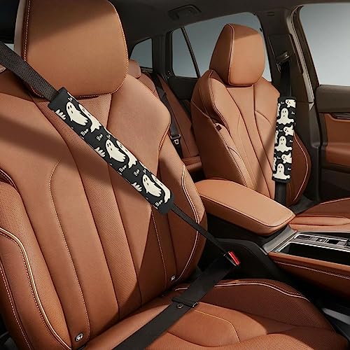 Stylish Ghost Pattern Seat Belt Covers Soft Comfortable Shoulder Strap Pads for Adults Universal Car Accessories - Pack of 2 - color: Ghost Pattern