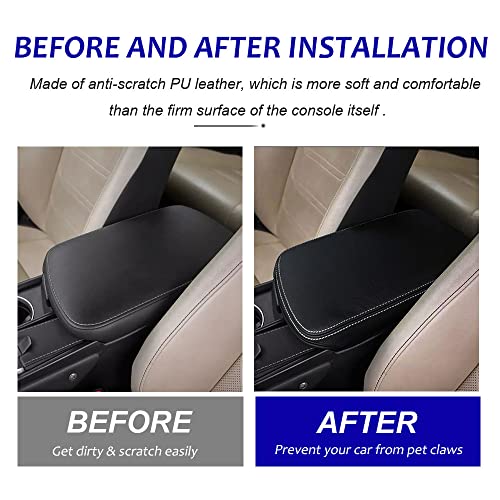 DEYTOP Center Console Cover for Lexus NX NX200t//NX300NX300h 2015-2021 Accessories Car Armrest Cover for Lexus NX NX300h/NX300/NX200t 2021 2020 2019 2018 2017 2016 2015 (Black with White Stitches)