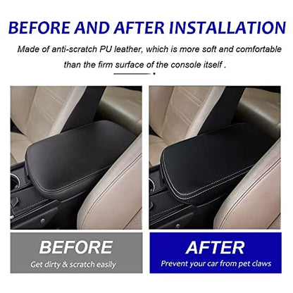 DEYTOP Center Console Cover for Lexus NX NX200t//NX300NX300h 2015-2021 Accessories Car Armrest Cover for Lexus NX NX300h/NX300/NX200t 2021 2020 2019 2018 2017 2016 2015 (Black with White Stitches)