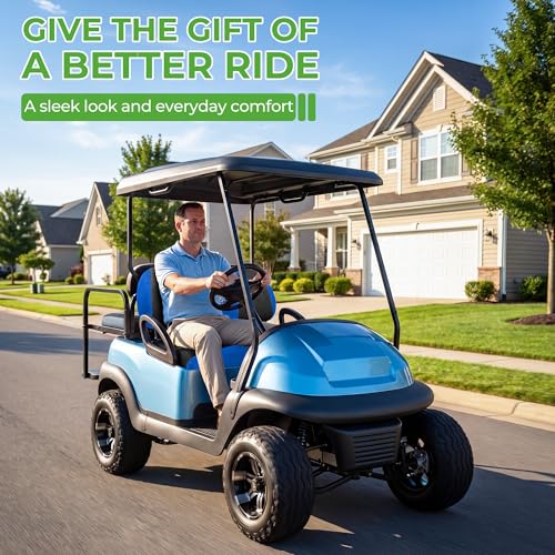10L0L Golf Cart Seat Covers, Super Comfort Cooler Than Vinyl Seat Cover, Front and Rear Seat Cover for Yamaha EZGO Club Car, No Drilling Breathable Mesh Bench Seat Blanket, Machine Washable - color: Black + Blue, style: Front Seat - For Yamaha & Club Car