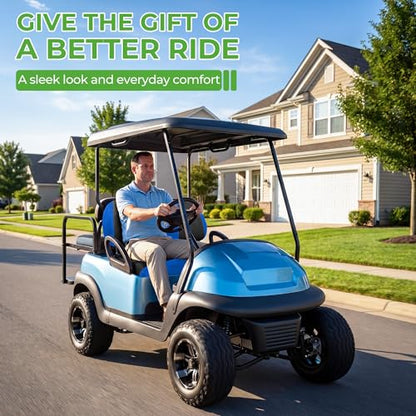 10L0L Golf Cart Seat Covers, Super Comfort Cooler Than Vinyl Seat Cover, Front and Rear Seat Cover for Yamaha EZGO Club Car, No Drilling Breathable Mesh Bench Seat Blanket, Machine Washable - color: Black + Blue, style: Front Seat - For Yamaha & Club Car