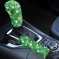 Green Shamrock Print 2 PCS Car Handbrake Cover Car Shift Knob Cover Wear-Resistan Auto Handbrake Grip Cover and Car Gear Shift Knob Cover St. Patrick's Day Accessories - color: Green Shamrock