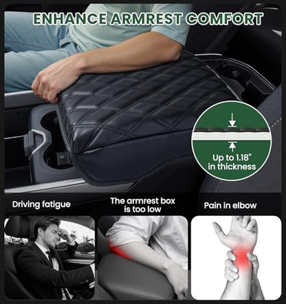 Center Console Cover for 2019-2025 2026 Dodge Ram 1500/2500/3500 Accessories Armrest Cover Cushion PU Leather Middle Console Cover Pad Anti-Scratch (Bucket Seat Only) - color: Bucket Console Ram 2019+