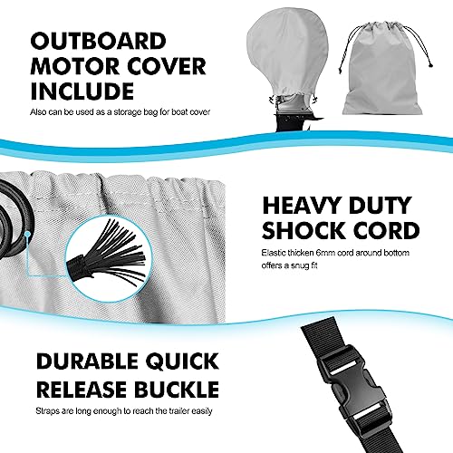 Waterproof Center Console Boat Cover 20-22ft, Heavy Duty 1300D Marine Grade Polyester Canvas 20’21 ft 22 Foot Boat Center Console Covers, Gray - color: Gray, size: 20'-22' Long (Beam Width up to 106")