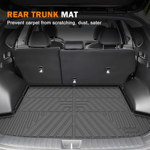 KUST Floor Mats Set for 2022-2026 Hyundai Tucson Gas (Not for Hybrid or PHEV), All Weather Floor Liners & Rear Trunk Cargo Mat for Tucson Accessories, TPE Rubber Raised Edge, 4pcs - style: For │ Tucson 2022-2026 │ Full Set