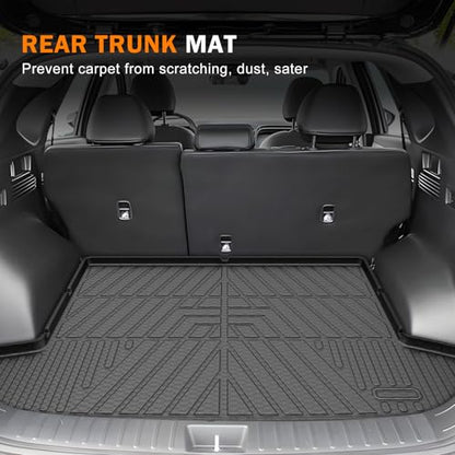 KUST Floor Mats Set for 2022-2026 Hyundai Tucson Gas (Not for Hybrid or PHEV), All Weather Floor Liners & Rear Trunk Cargo Mat for Tucson Accessories, TPE Rubber Raised Edge, 4pcs - style: For │ Tucson 2022-2026 │ Full Set