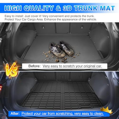Cartist Cargo Mat Fit for Volkswagen VW Tiguan 5 Passenger 2018-2024 Trunk Mat with Backrest Mat Accessories TPE All Weather Anti-Slip - size: 10)VW Tiguan 18-24