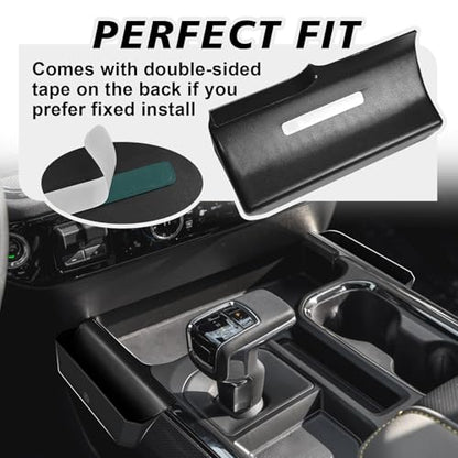 Center Console Side Organizer Compatible with 2022-2025 2026 Chevy Silverado 1500 & GMC Sierra 1500 Accessories Middle Console Shifter Storage Box Left & Right Phone Pocket with Anti-Slip Mats - size: 2022+ Silverado 1500 Side Organizer (Bucket Seat)