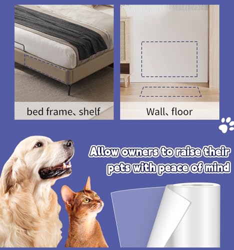 Cat Scratch Furniture Protector: Cat Anti Scratch Tape - Door Protector from Dog Scratching - Clear Training Self Adhesive Tape for Carpet, Sofa, Couch, Door(Transparent, 11.8" x 6.56FT) - size: 11.8" x 6.56FT