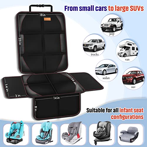 Car Seat Protector, 2 Pack of Seat Protectors, Thickest Padded 600D Fabric Padding, Waterproof, Durable, Anti Slip Backing, Child Seat Protection, Suitable for Babies, Toddlers, Children - color: Black 2