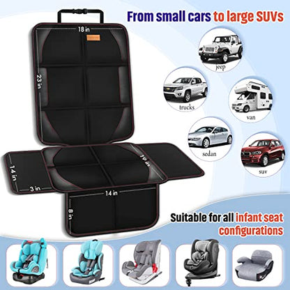 Bacgnyer Car Seat Protector, 1 Pack, Thickest Padded 600D Fabric Padding, Waterproof, Durable, Anti Slip Backing, Child Seat Protection, Suitable for Babies, Toddlers, Children - color: 1 Pack Black