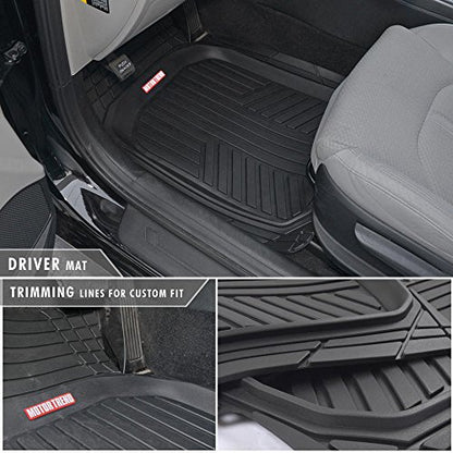 BDK FlexTough™ Contour Liners - Deep Dish Heavy Duty Rubber Floor Mats for Car SUV Truck & Van - All Weather Protection (Deep Dish 1)