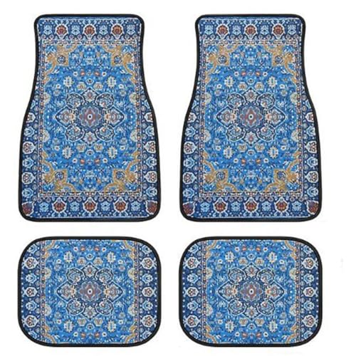 Car Floor Mats Non-Slip Automotive Floor Mats All-Weather Front Rear Car Floor Foot Mat Sets of 4 Pieces Foot Mats Rugs Carpet for Car Trucks SUV Sedans (Blue) - color: Blue