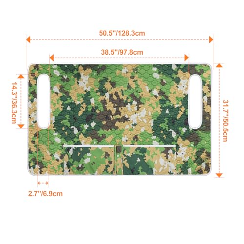 Golf Cart Seat Covers, Universal Golf Cart Seat Towel Blanket with 4 Front Pockets & Nonskid Bottom Fits for EZGO, Yamaha, Club Car and More 2 Person Seats Golf Carts - color: Green camouflage