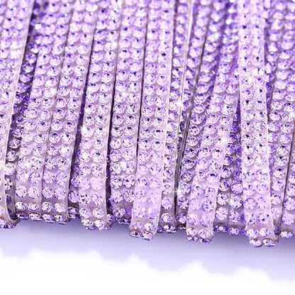 Purple Rhinestone Ribbon,0.2 Inch Wide 10 Yards 1 Roll, Self Adhesive Crystal Diamond Bling Strips for Car Decoration, DIY Crafts, Home Decor, (Purple)