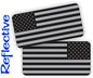 Pair - Reflective Stealthy American Flag Hard Hat Stickers | Black Ops Decals | Tactical Gear Survival Labels | USA Flags Toolbox Helmet Patriotic Old Glory - color: Reflective
