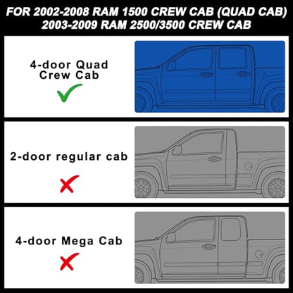 TPE Floor Mats for 2002-2008 Ram 1500 Crew Cab (Quad Cab) | for 2003-2009 Ram 2500/3500 Crew Cab All Weather Car Floor Liners Fit 2002-2008 Dodge 1500 Accessories Black - size: 2002-08|For Dodge1500|1st
