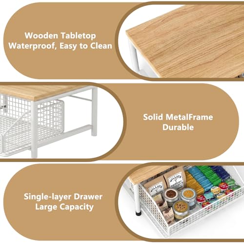 Funecy Coffee Pod Drawer,Coffee Machine Storage Rack,Home Kitchen Counter Coffee Bar Organizer,Storage Basket Drawer (White) - color: White