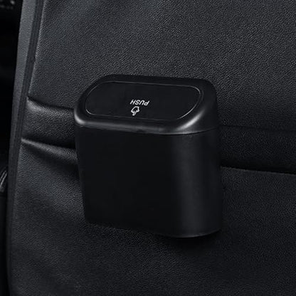 Accmor Car Trash Can with Lid, Mini Auto Dustbin Garbage Organizer with 30 Pcs Plastic Trash Bag, Automotive Garbage Container Bin for Vehicle, Home, Office - color: 1 Black