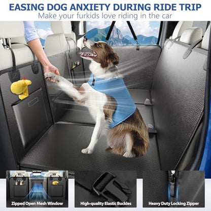 Btefd XL Truck Back Seat Extender for Dogs, Upgraded Anti-Scratch PU Leather, Dog Car Seat Cover for Back Seat with Hard Bottom, Pet Seat Covers for Trucks, Waterproof Dog Hammock for Crew Cab Truck - size: For Full Size Crew Cab Truck / Full Size SUV