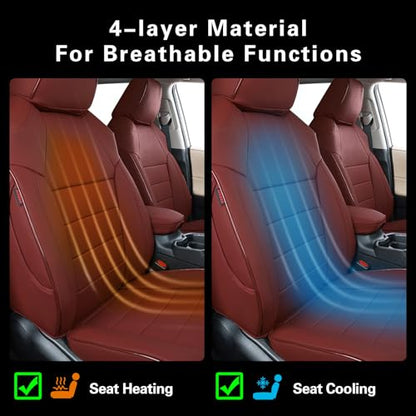 EKR Custom Fit CX5 Car Seat Covers for Select Mazda CX-5 Touring,Grand Touring,S Select,Carbon Turbo,2017-2025 Rear Row 40/60 Split W/Armrest - Leatherette (Burgundy) - color: Leather (Burgundy), size: 2017-2025 CX-5 Rear 40/60 Split W/Armrest
