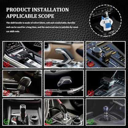Universal Hoodie Car Gear Shift Cover, Funny Shifter Hoodie, Most Car Gear Shift Levers - color: White Blue, size: 1 Piece
