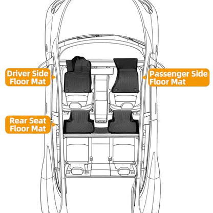 Floor Mats for Audi Q5 2009-2011 2012 2013 2014 2015 2016 2017, TPE 2010 Q5 Floor Mats 1st & 2nd Row,Waterproof Summer Winter Non-Slip All Weather Floor Liners Car Accessories - style: 12)2009-2017|Q5|Front&Rear Row