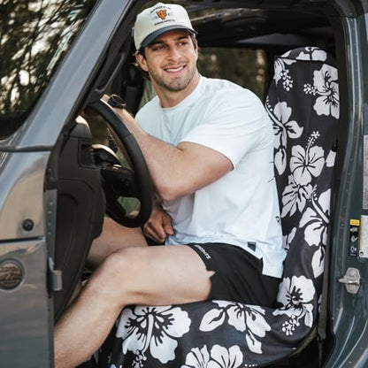 Sprints Athletic Running Towel, Full-Sized, Car Seat Cover - Performance Microfiber (Flex on the Beach - Black) - color: Flex on the Beach - Black