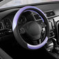Road Comforts Steering Wheel Cover – Breathable Leather Steering Wheel Cover, Anti-Slip Grip, Universal Fit 14.5” to 15”, Heat & Cold Resistant for Cars, SUVs, and Trucks – Black & Shining Purple - color: Black&Purple