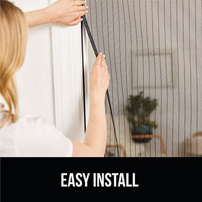 GORILLA GRIP Magnetic Screen Door, Hands Free Mesh Curtain Keeps Bugs and Mosquitos Out, Automatic Magnet Closure, Heavy Duty Patio Sliding Dog Doors Cover, Window Screens Protector, Black 39x83 - size: 39" x 83"